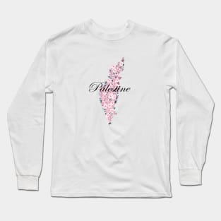 Palestine flower map Long Sleeve T-Shirt